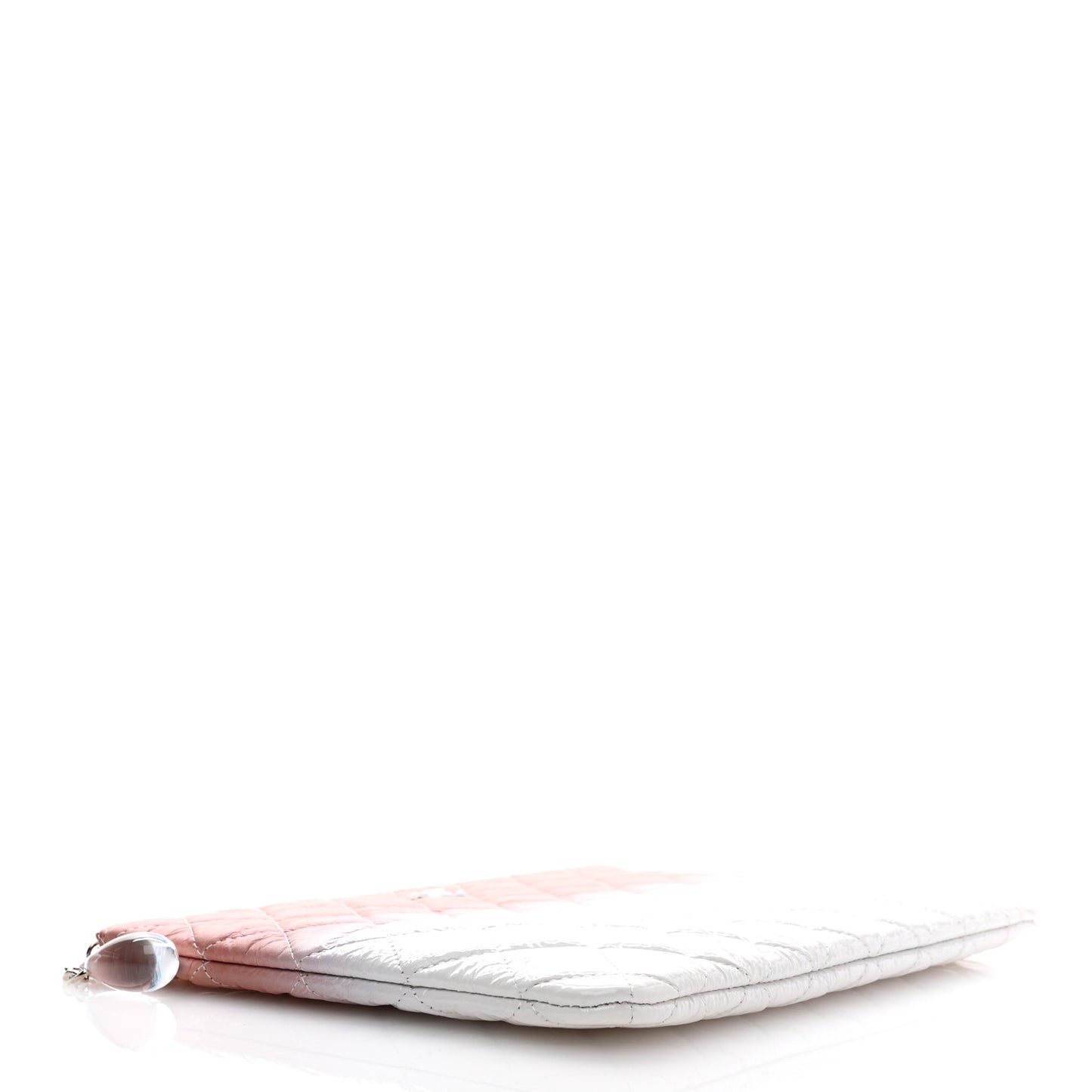 Ombre Patent Calfskin Quilted Medium Cosmetic Case Pink White