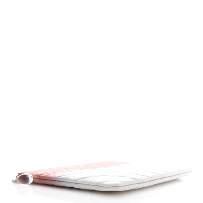 Chanel Ombre Patent Calfskin Quilted Medium Cosmetic Case Pink White 4 of 7