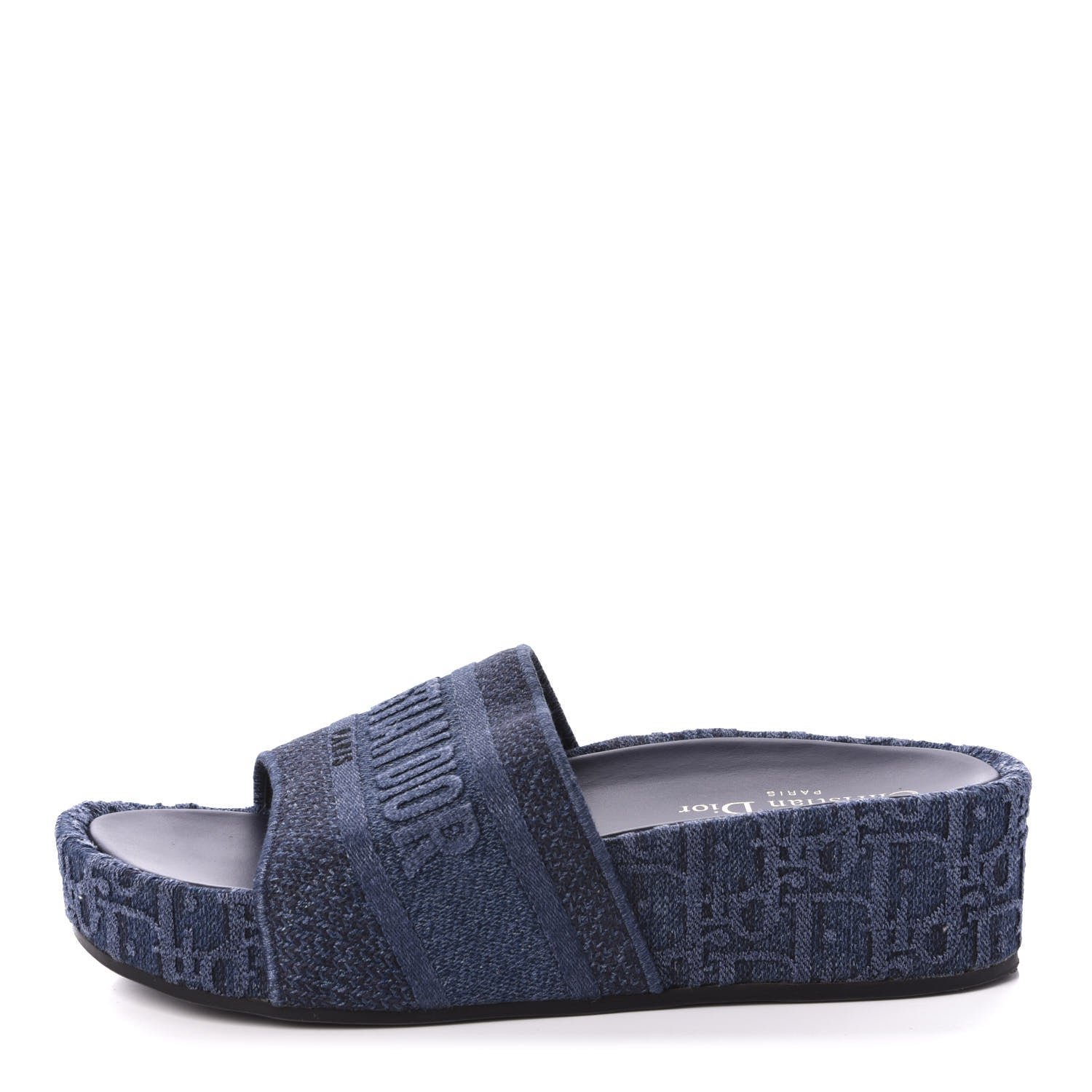 Christian Dior Oblique Denim D-Way Platform Sandal 38 Blue 1 of 9