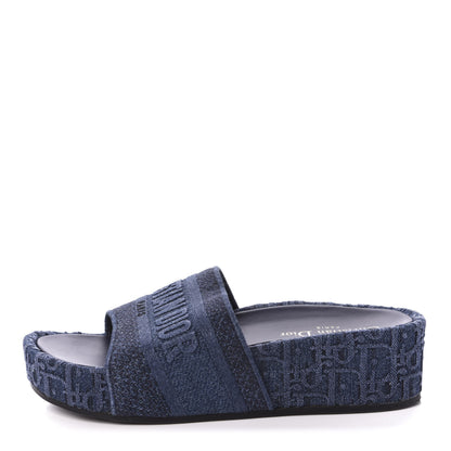 Christian Dior Oblique Denim D-Way Platform Sandal 38 Blue 1 of 9