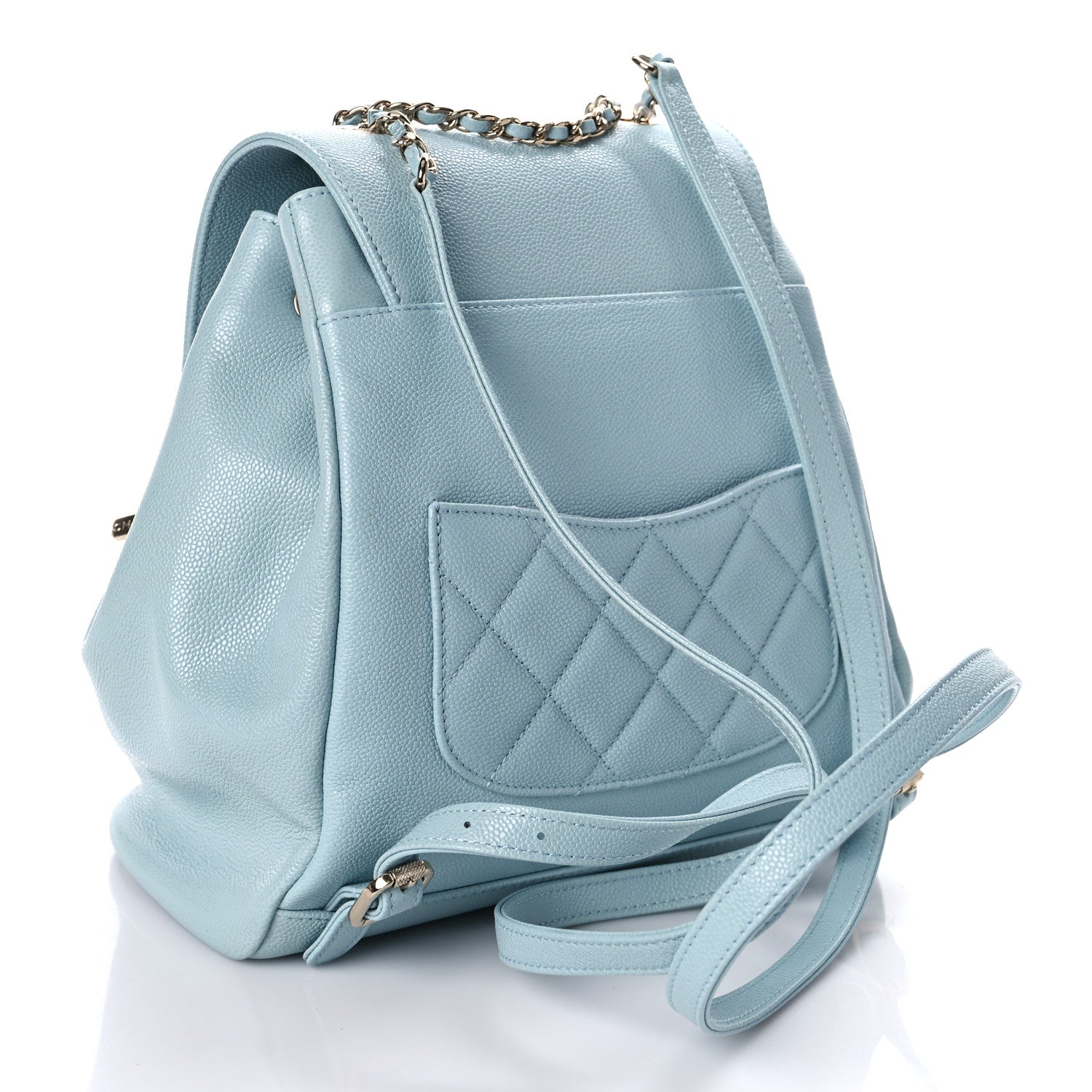 Chanel Caviar Quilted Business Affinity Backpack Light Blue 3 of 9