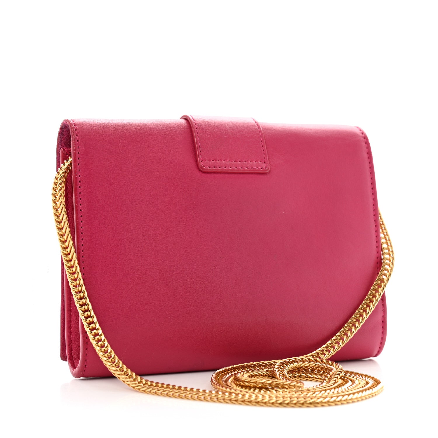 Saint Laurent Calfskin Mini Y Ligne Crossbody Pochette Bag Fuchsia 3 of 14