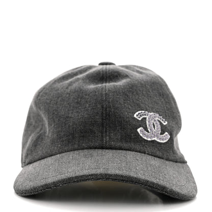 Chanel Cotton Sequin CC Cap Hat Black 3 of 10