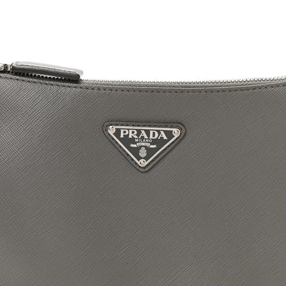 Prada Saffiano Travel Pocket Zippered Shoulder Bag Marmo 9 of 12