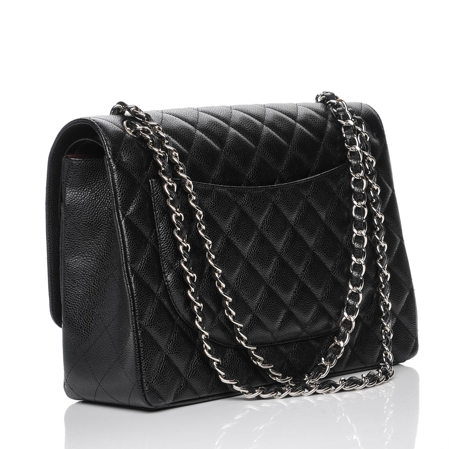 Caviar Quilted Maxi Double Flap Black