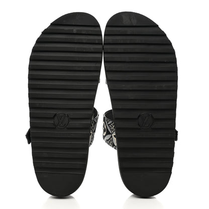 Louis Vuitton Jacquard Since 1854 Paseo Flat Comfort Sandals 40 Grey 5 of 8