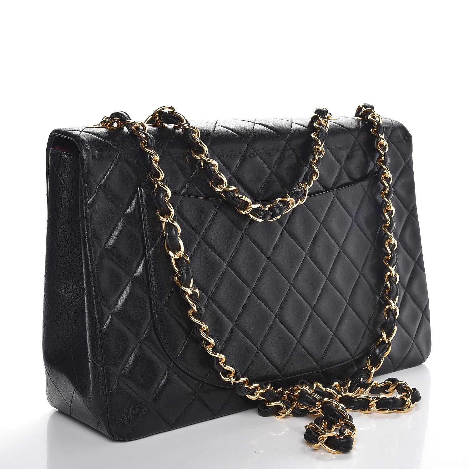 Chanel Lambskin Quilted XL Jumbo Single Flap Black 3 of 7