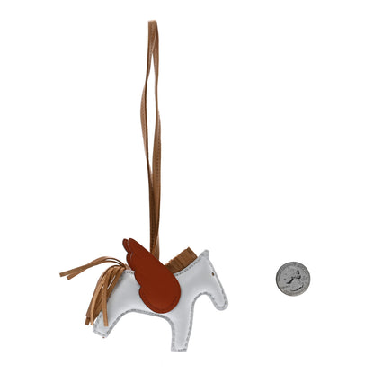 Hermes Milo Lambskin Grigri Rodeo Pegase Horse Bag Charm PM Bleu Brume Chai Cornaline 2 of 5