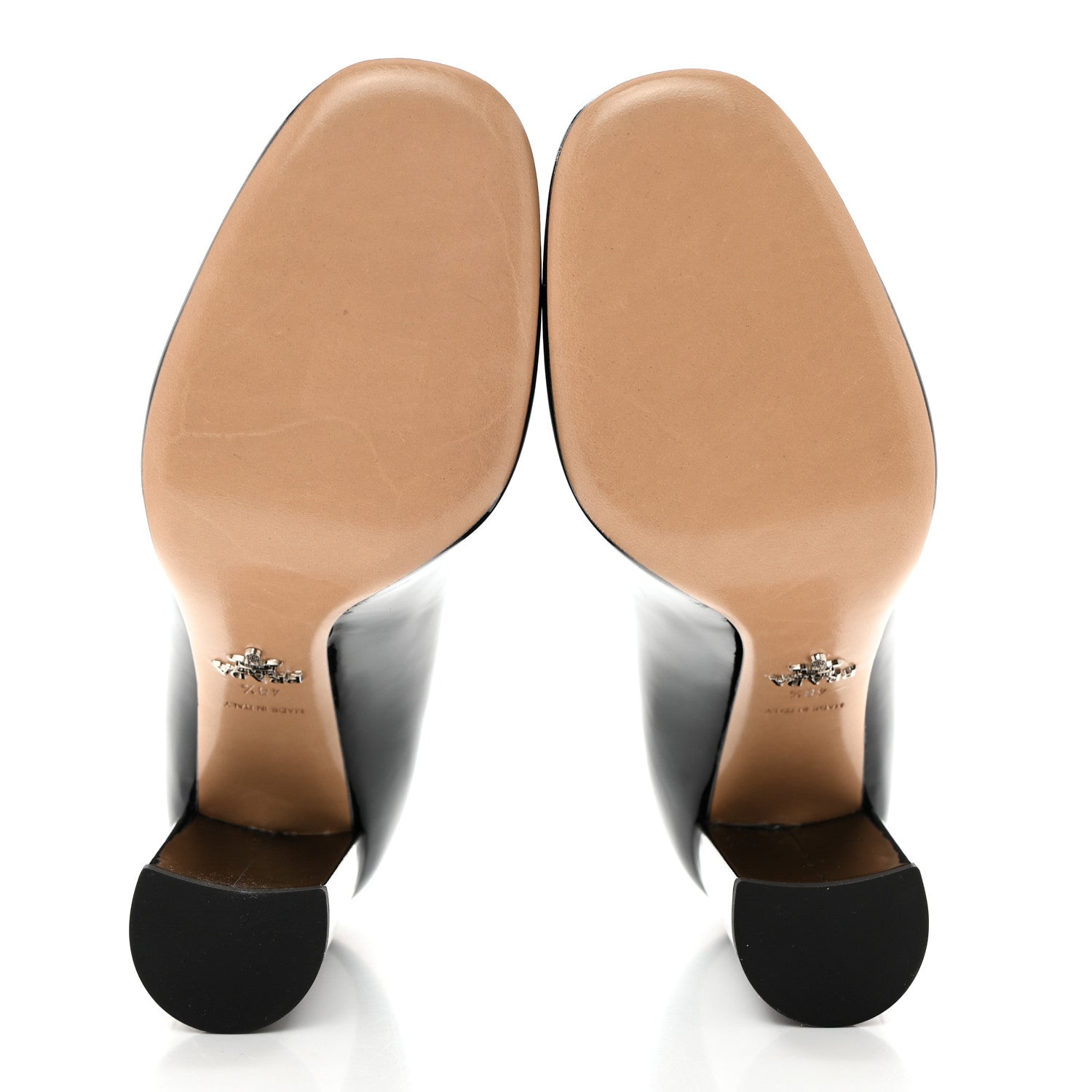 Prada Vernice Round Toe Pumps 40.5 Black 5 of 9