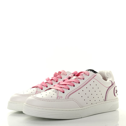 Chanel Calfskin Womens Logo Sneakers 37.5 White Pink 3 of 15
