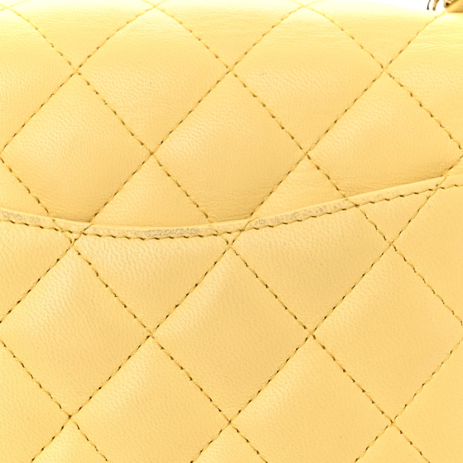 Chanel Lambskin Quilted Mini Square Flap Light Yellow 14 of 19