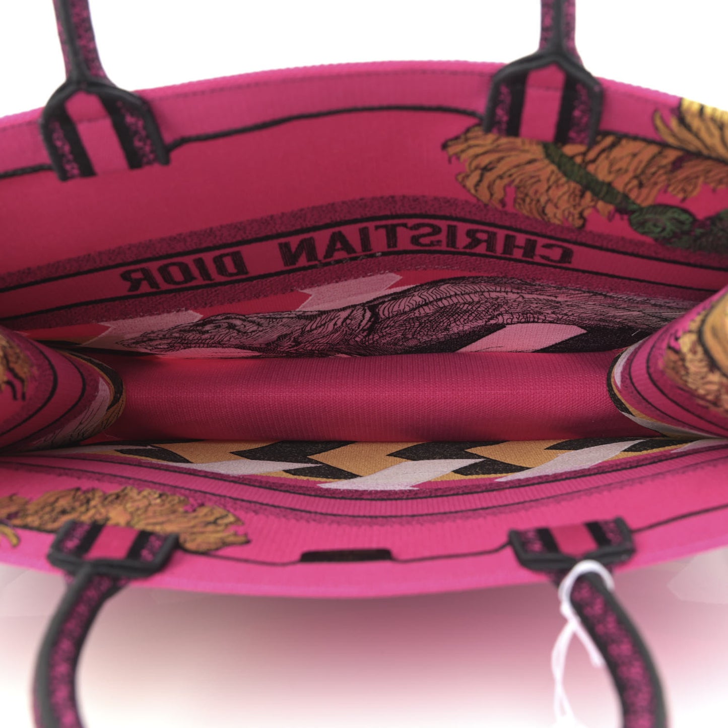 Canvas Embroidered Large Jungle Pop Book Tote Fuchsia Multicolor