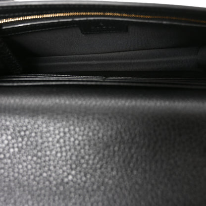 Gucci GG Grainy Calfskin Emblem Wallet On Chain Black 4 of 10
