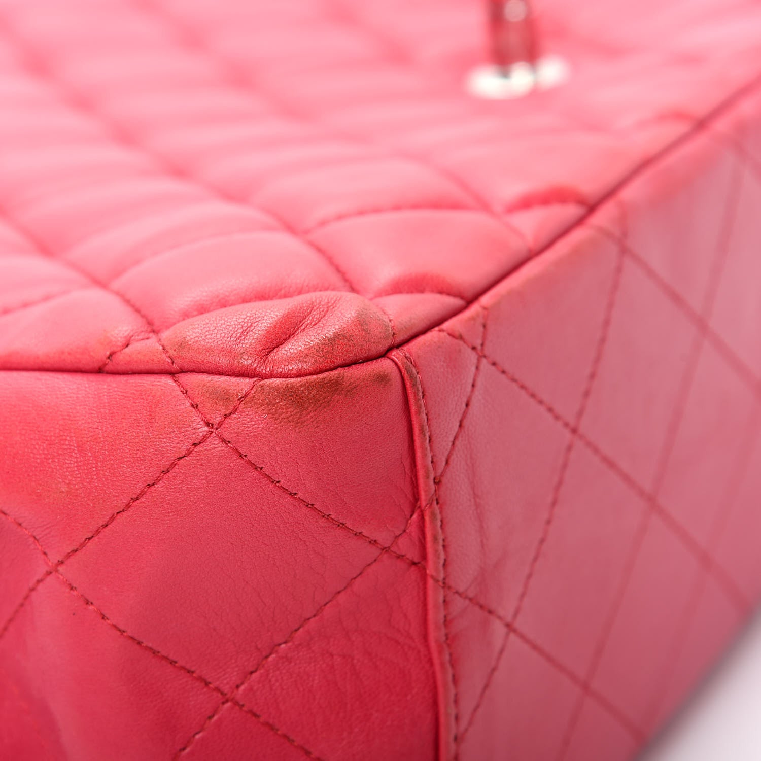 Chanel Lambskin Quilted Maxi Single Flap Fuchsia 10 of 14
