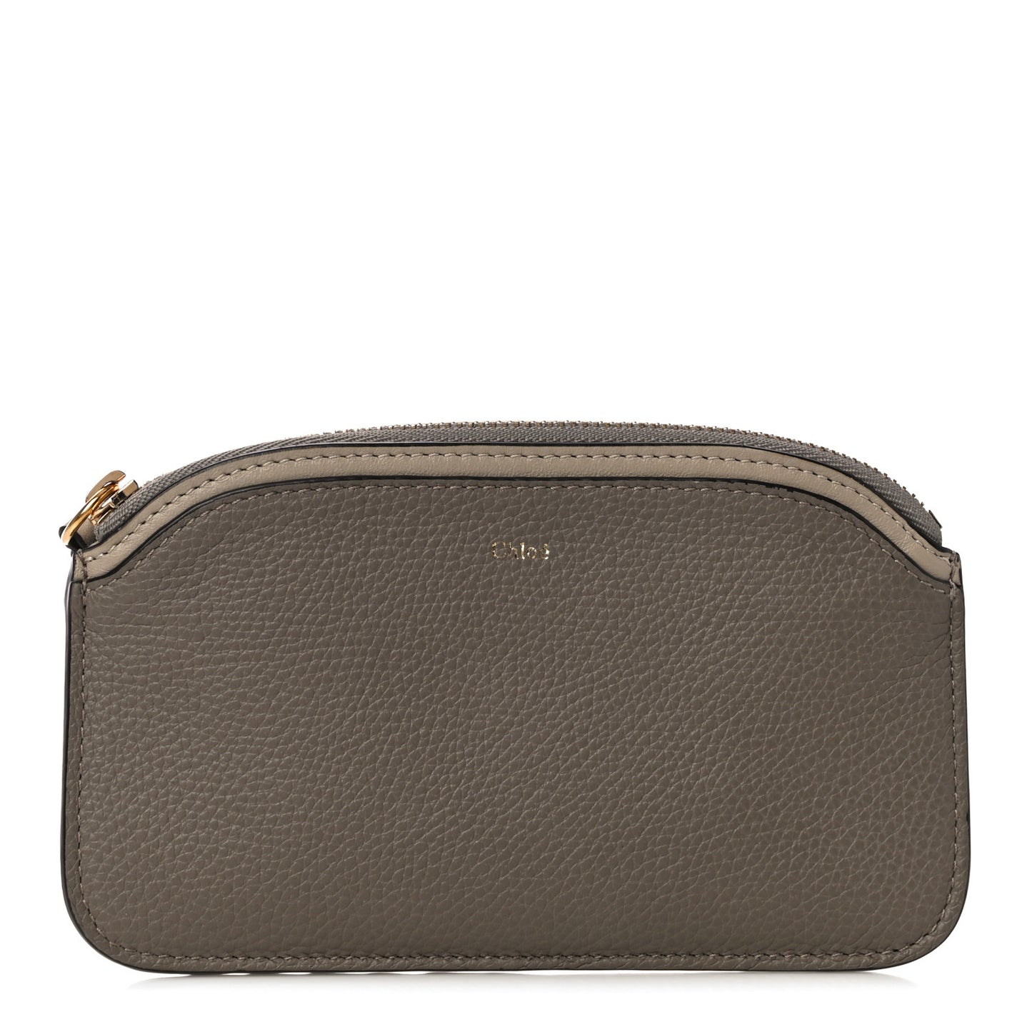 Grained Calfskin Purse Wallet Motty Grey