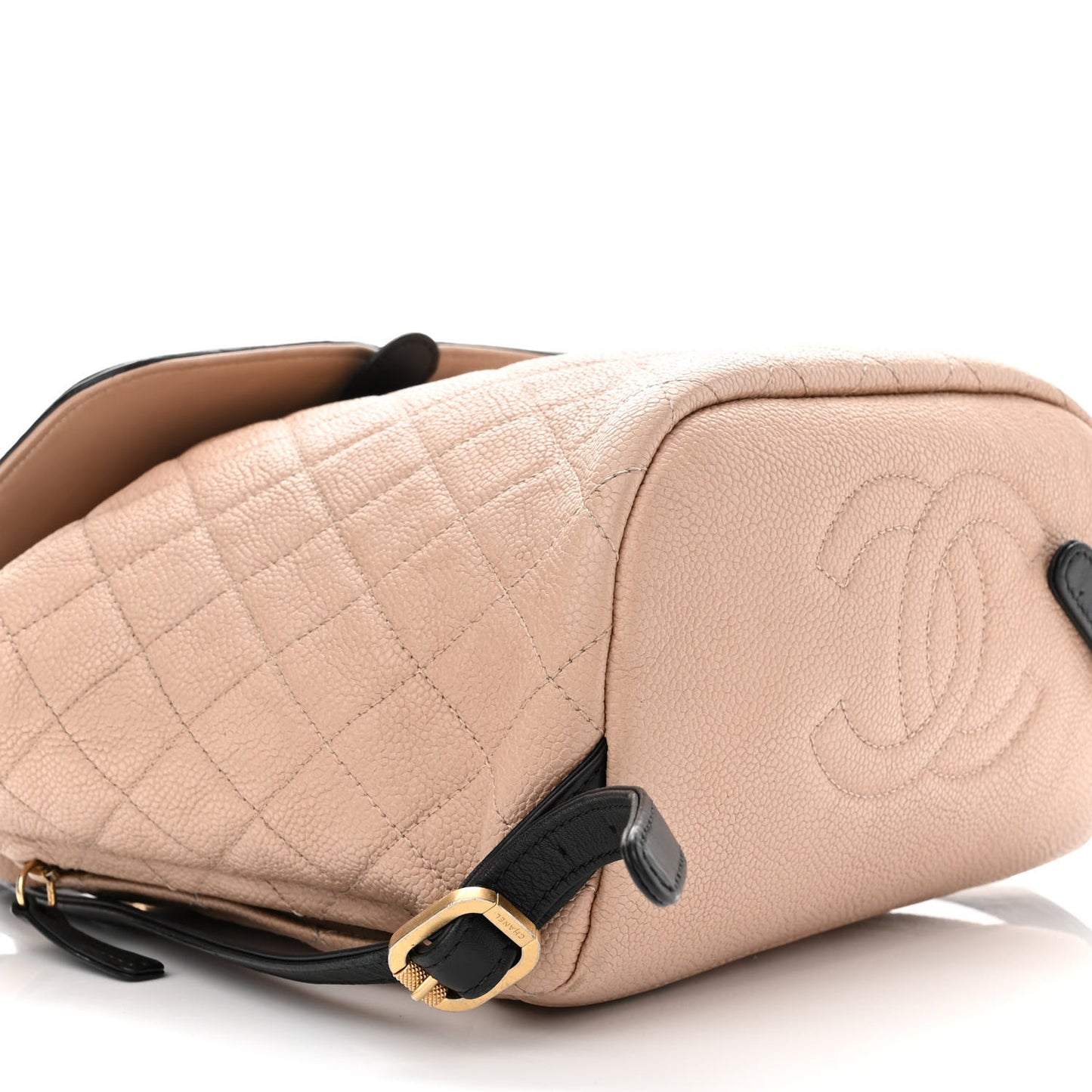 Caviar Quilted Filigree Backpack Beige Black