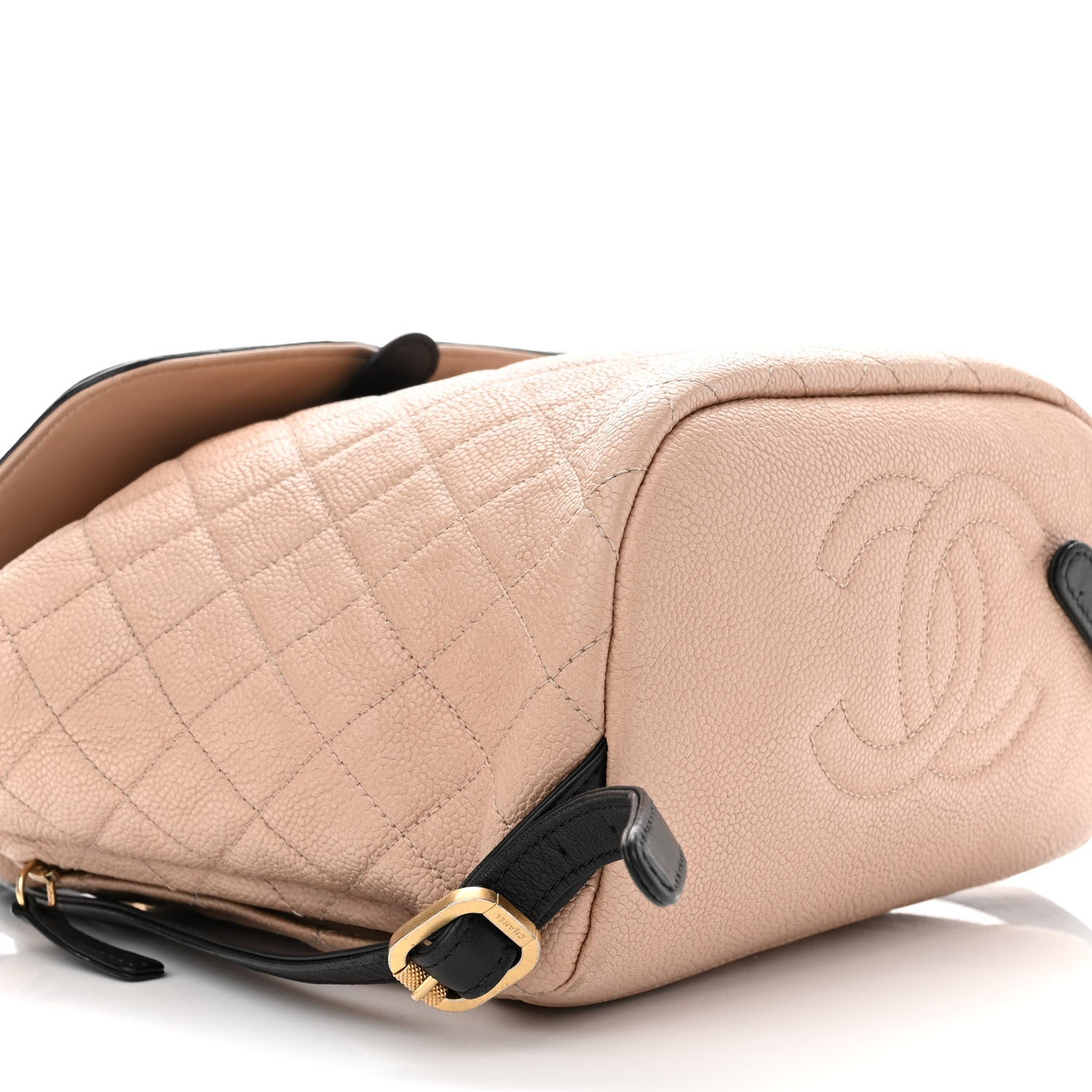 Chanel Caviar Quilted Filigree Backpack Beige Black 9 of 10