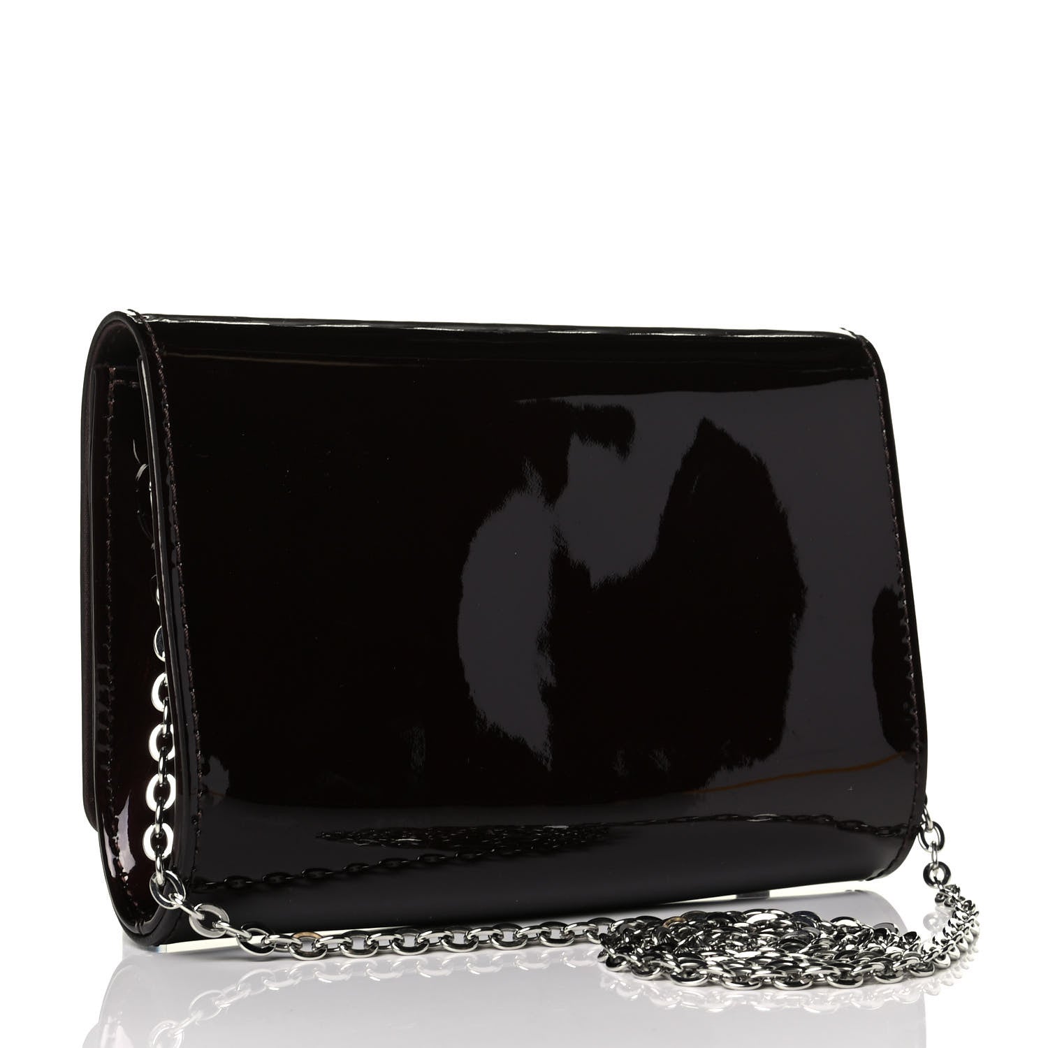 Louis Vuitton Patent Louise PM Chain Clutch Amarante 2 of 5