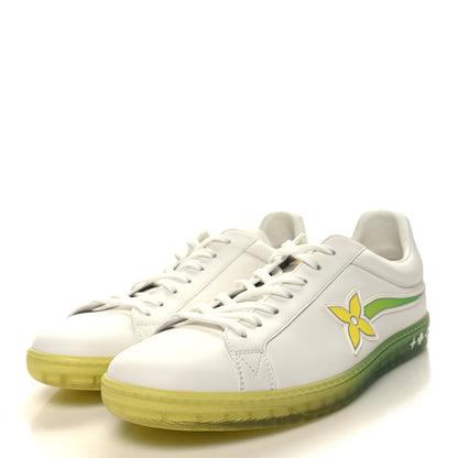 Louis Vuitton Calfskin Mens Luxembourg Samothrace Sneakers 9.5 White Yellow Green 3 of 8