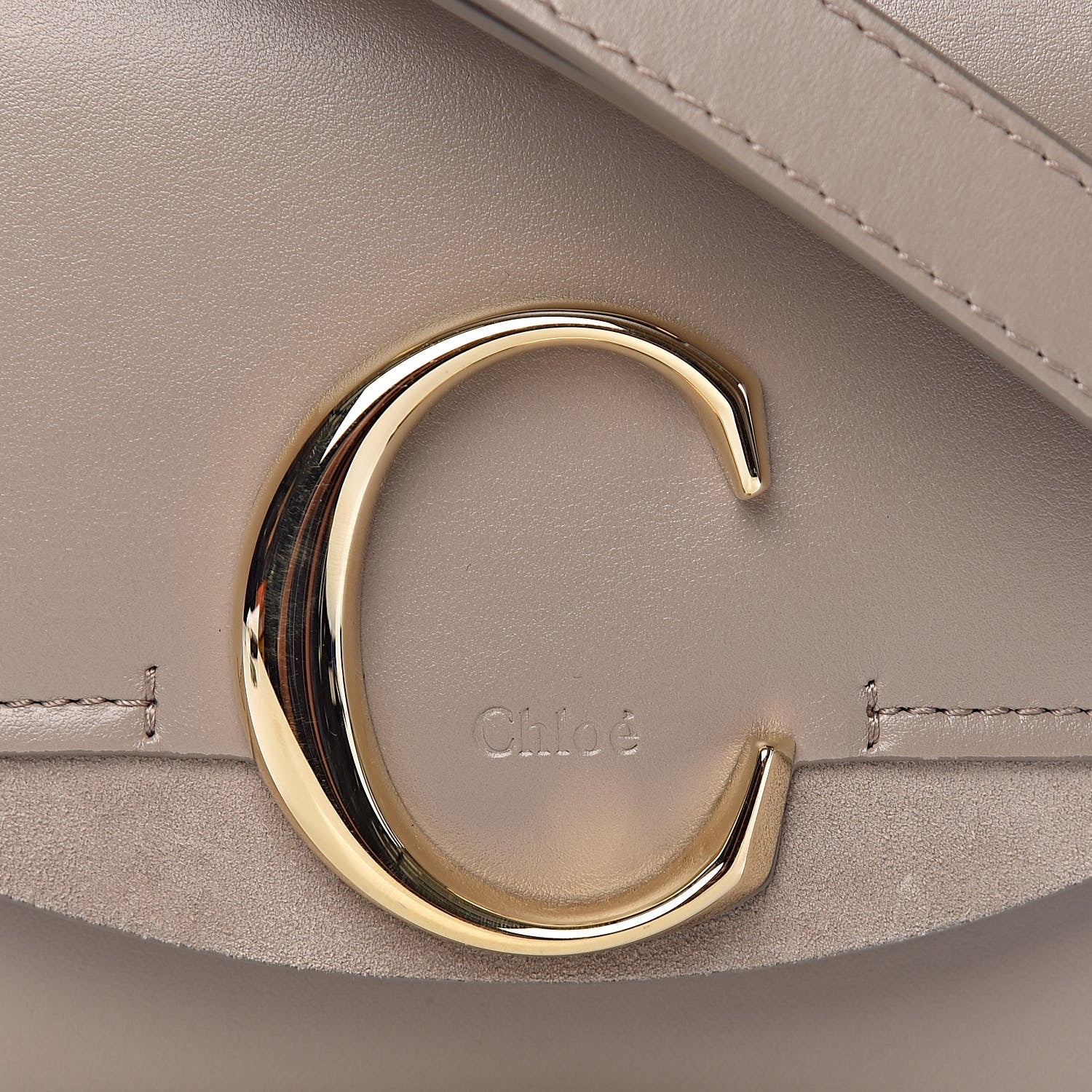 Chloe Shiny Calfskin Suede Mini C Bag Motty Grey 10 of 10