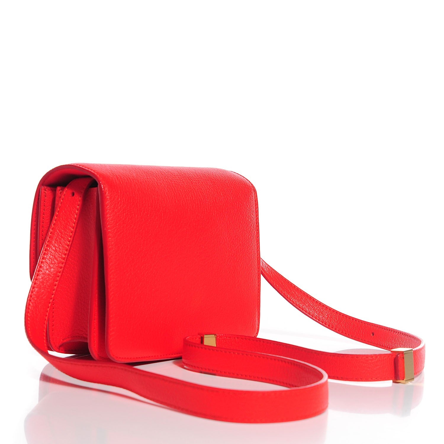 Celine Goatskin Small Classic Box Flap Bag Alizarin 3 of 10