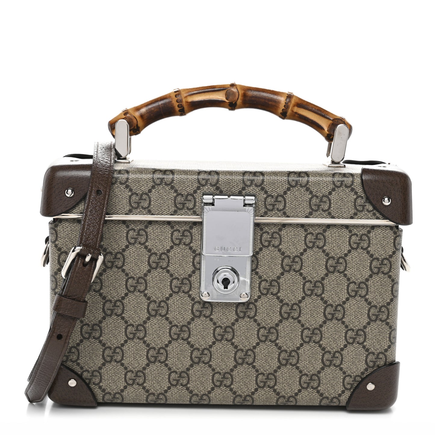 GG Supreme Monogram Globe-Trotter Beauty Case Brown
