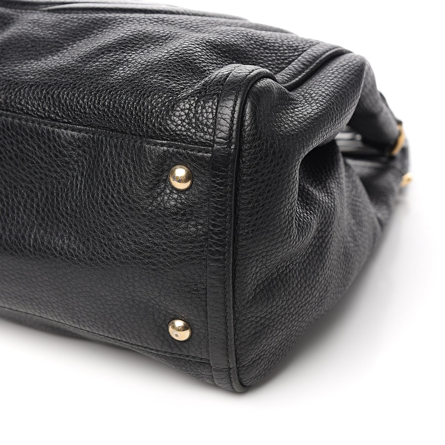 Pebbled Calfskin Medium Soho Shoulder Bag Black