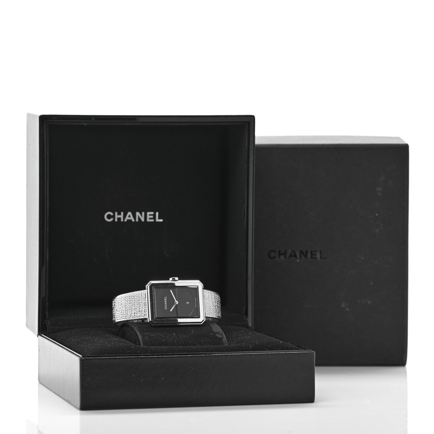 Chanel Stainless Steel 26mm Boy-friend Tweed Quartz Watch Black 5 of 6
