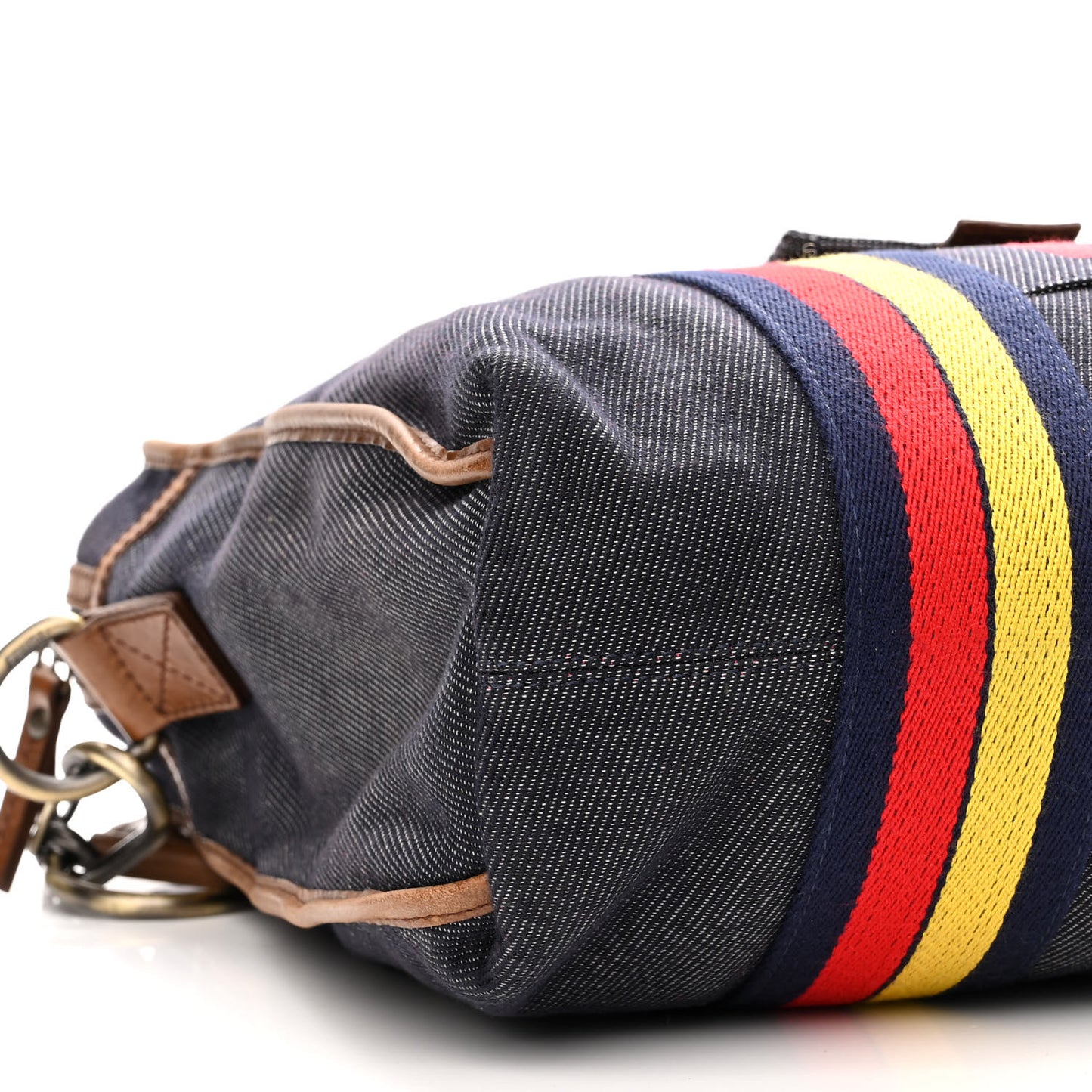 Denim Vitello Patchwork Convertible Tote Bag Blue Multicolor