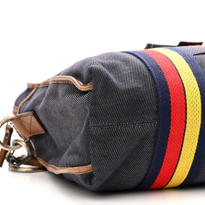 Fendi Denim Vitello Patchwork Convertible Tote Bag Blue Multicolor 8 of 9