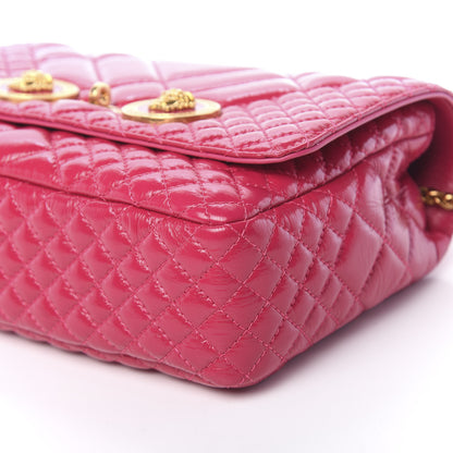 Versace Patent Nappa Quilted Medium Icon Shoulder Bag Fuchsia 8 of 9