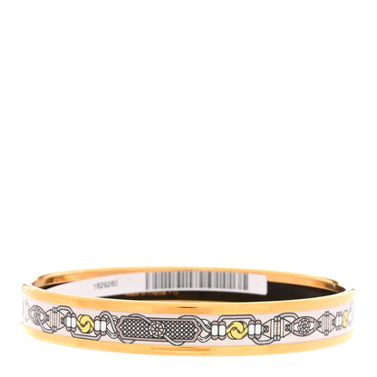 Hermes Enamel Colportage Narrow Bracelet 62 Beige Lin 3 of 5