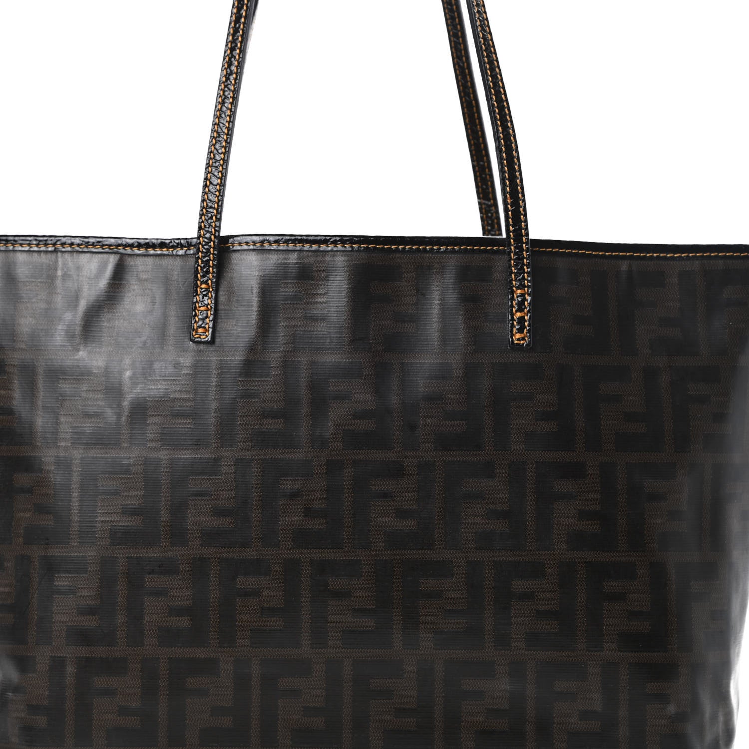 Fendi Zucca Spalmati Matrioska Small Roll Tote Tobacco Black 8 of 15