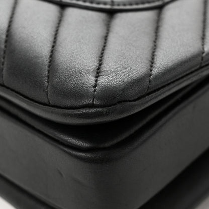 Chanel Lambskin Chevron Quilted Small Trendy CC Dual Handle Flap Bag Black 13 of 14