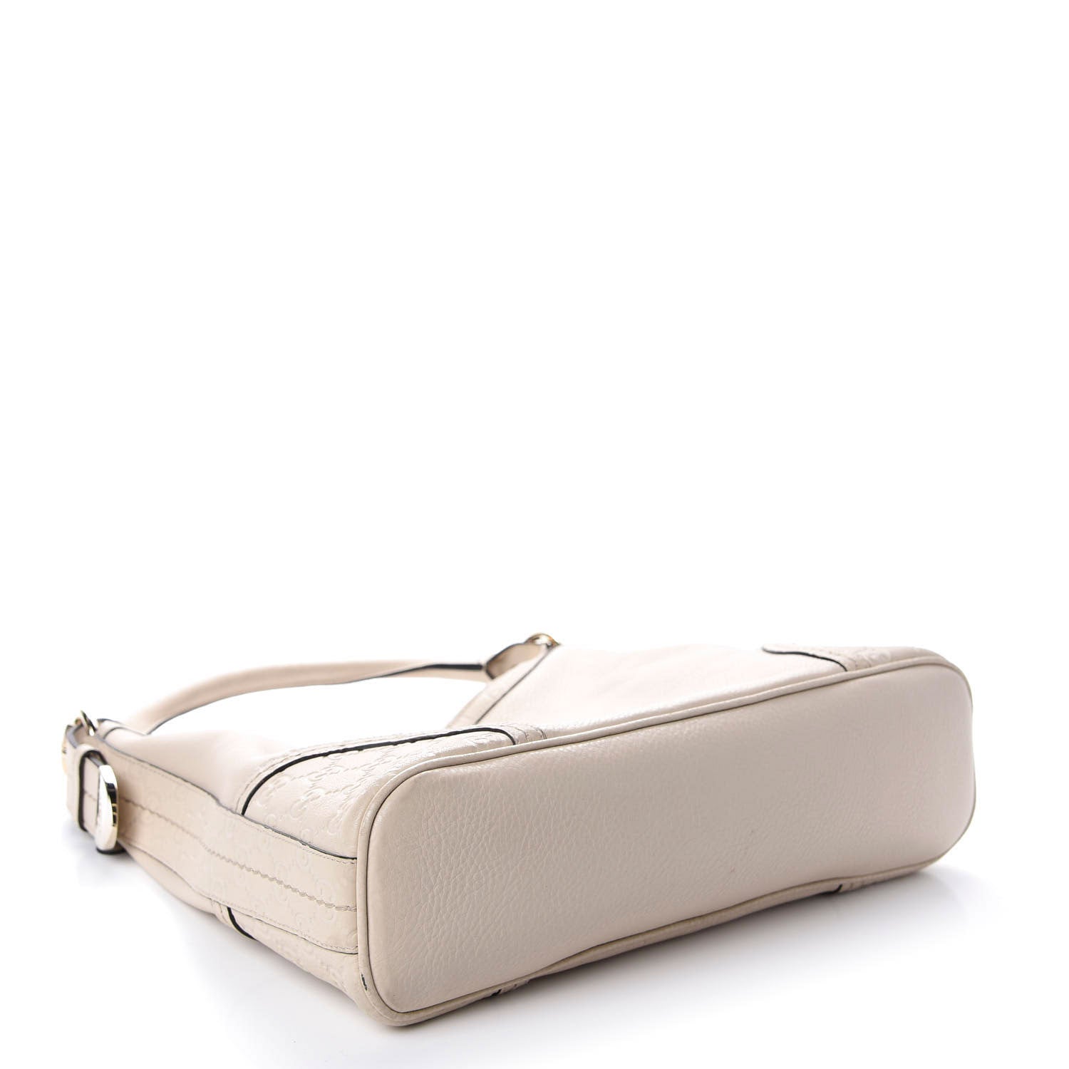 Gucci Pebbled Calfskin Guccissima Trim Medium Signoria Hobo Off White 4 of 11