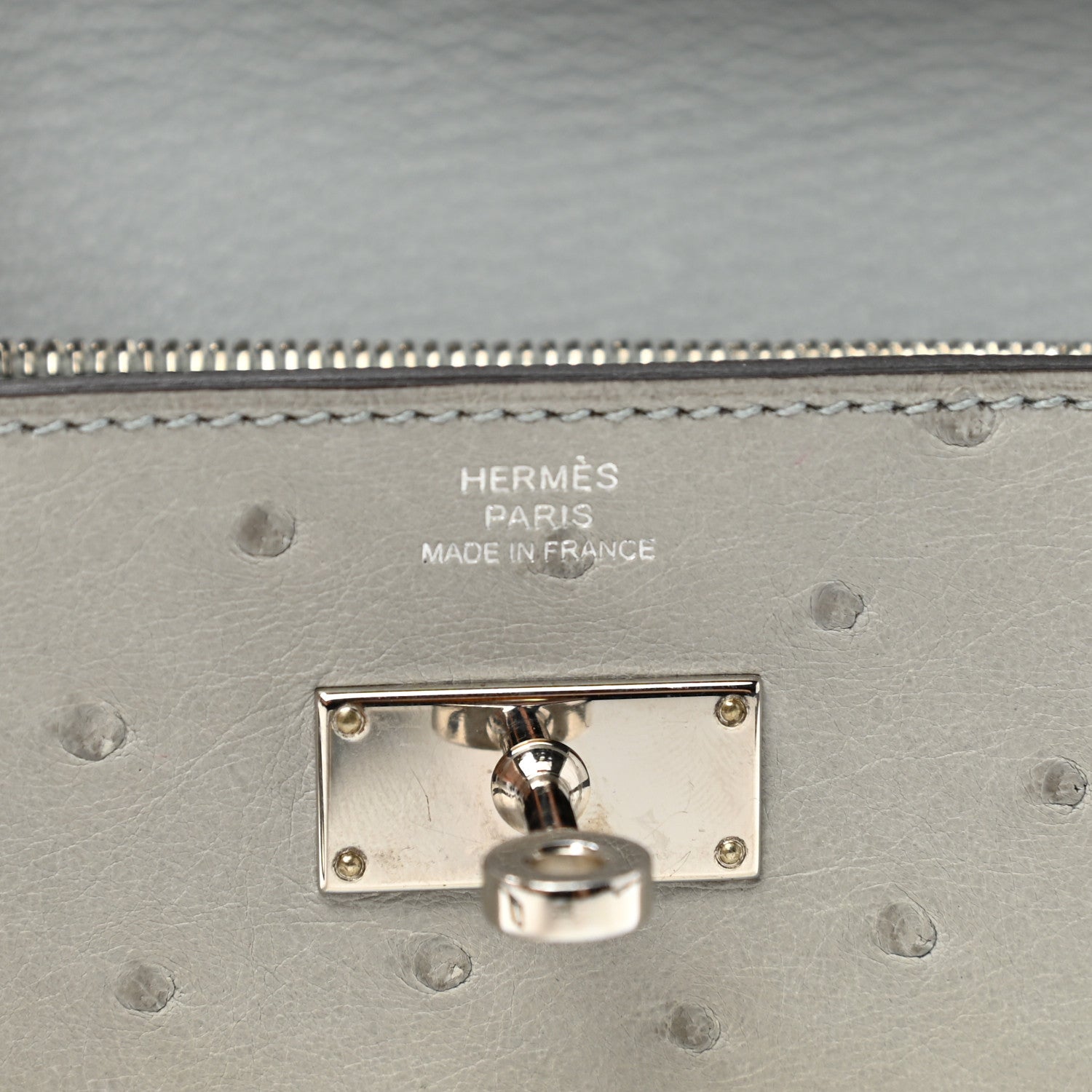 Hermes Ostrich Kelly Longue Wallet Bleu Glacier 6 of 9