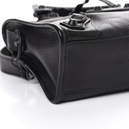 Balenciaga Shiny Goatskin Matte Black Metallic Edge Hardware Mini City Black 9 of 10
