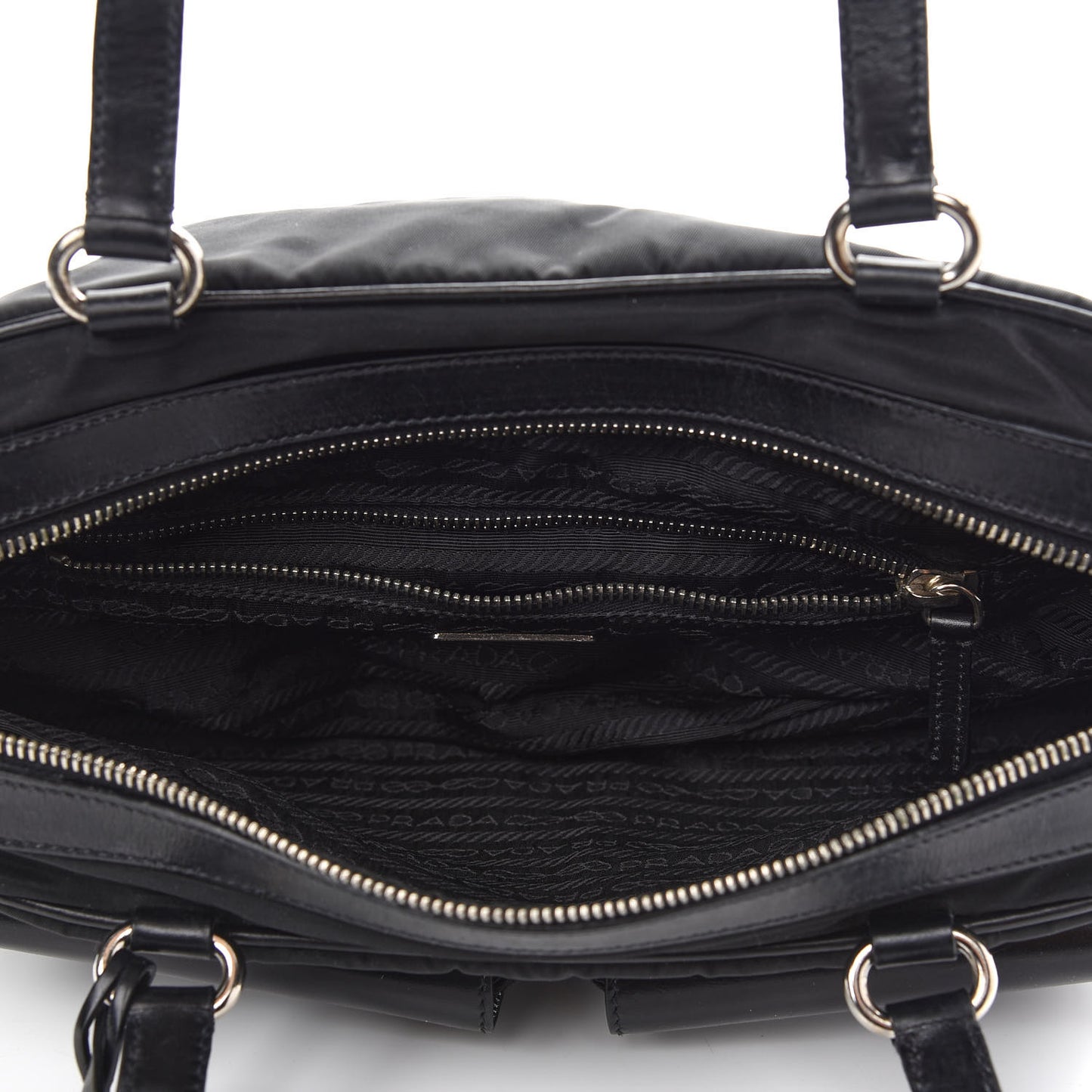 Tessuto Nylon City Calf Satchel Black