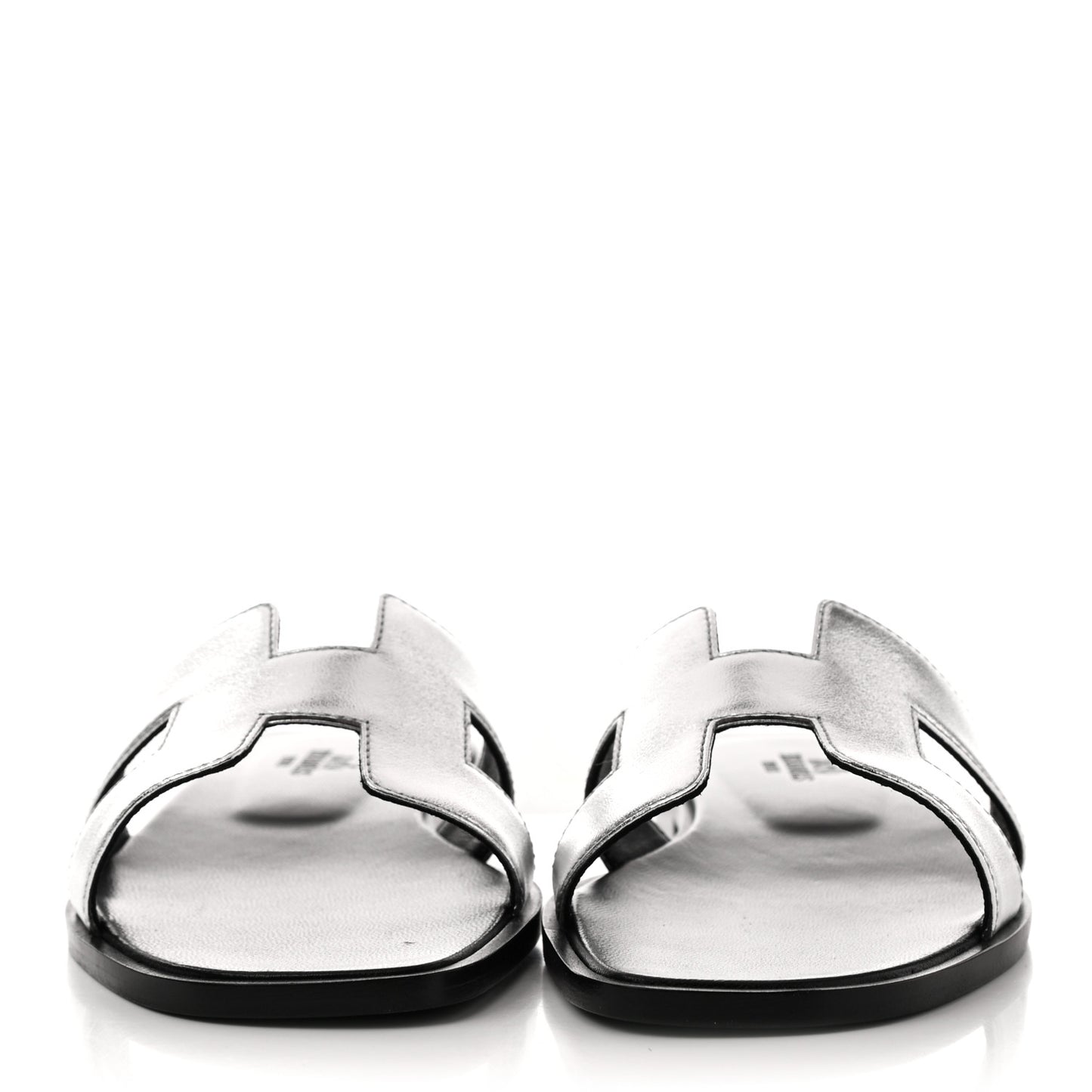 Metallic Nappa Calfskin Oran Sandals 36 Argent