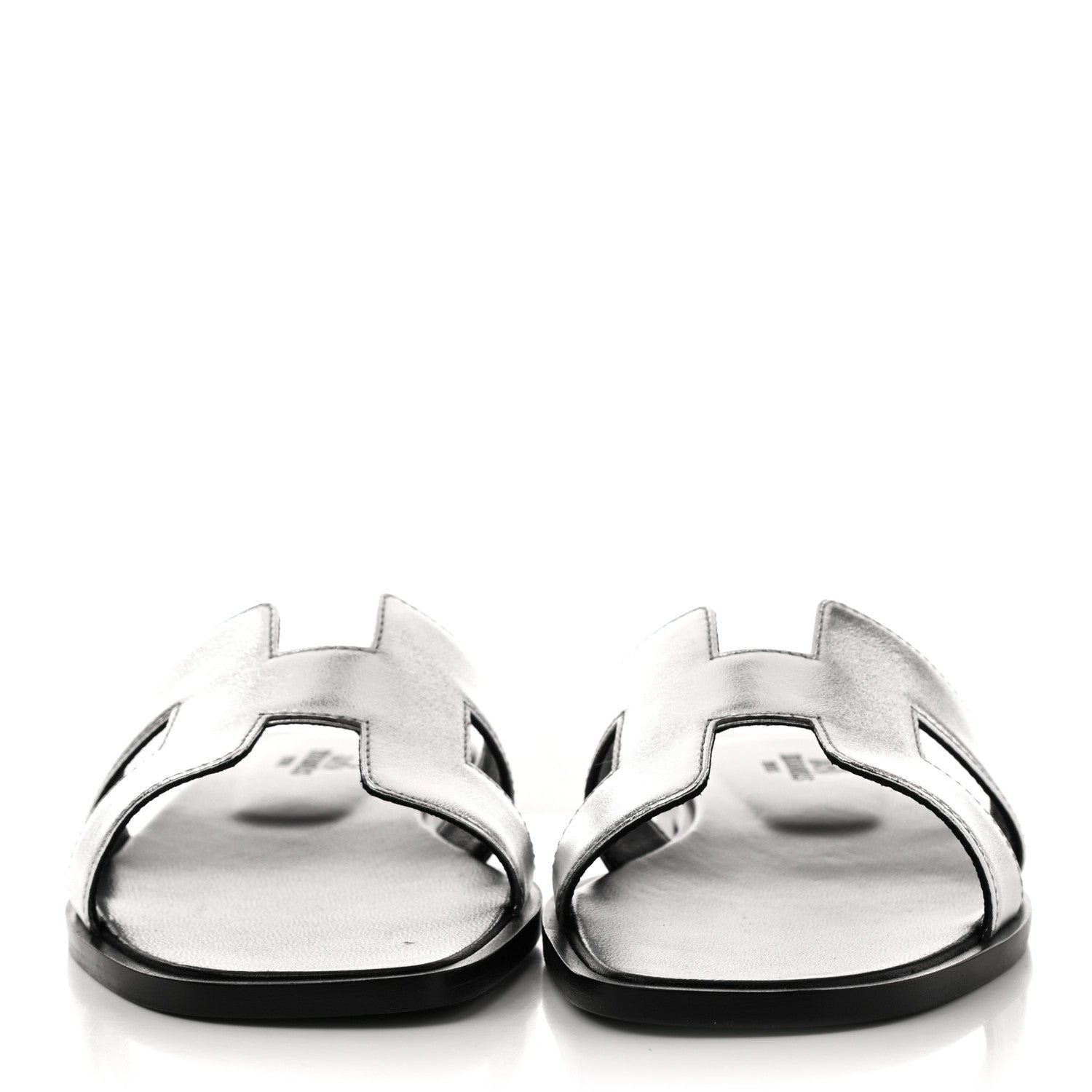 Hermes Metallic Nappa Calfskin Oran Sandals 36 Argent 2 of 10