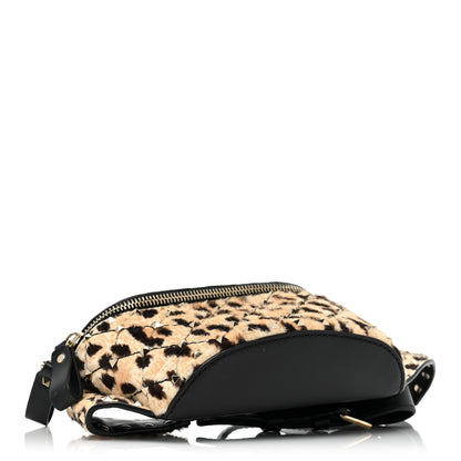 Valentino Garavani Calfskin Pony Hair Leopard Print Rockstud Spike Belt Bag 75 4 of 14