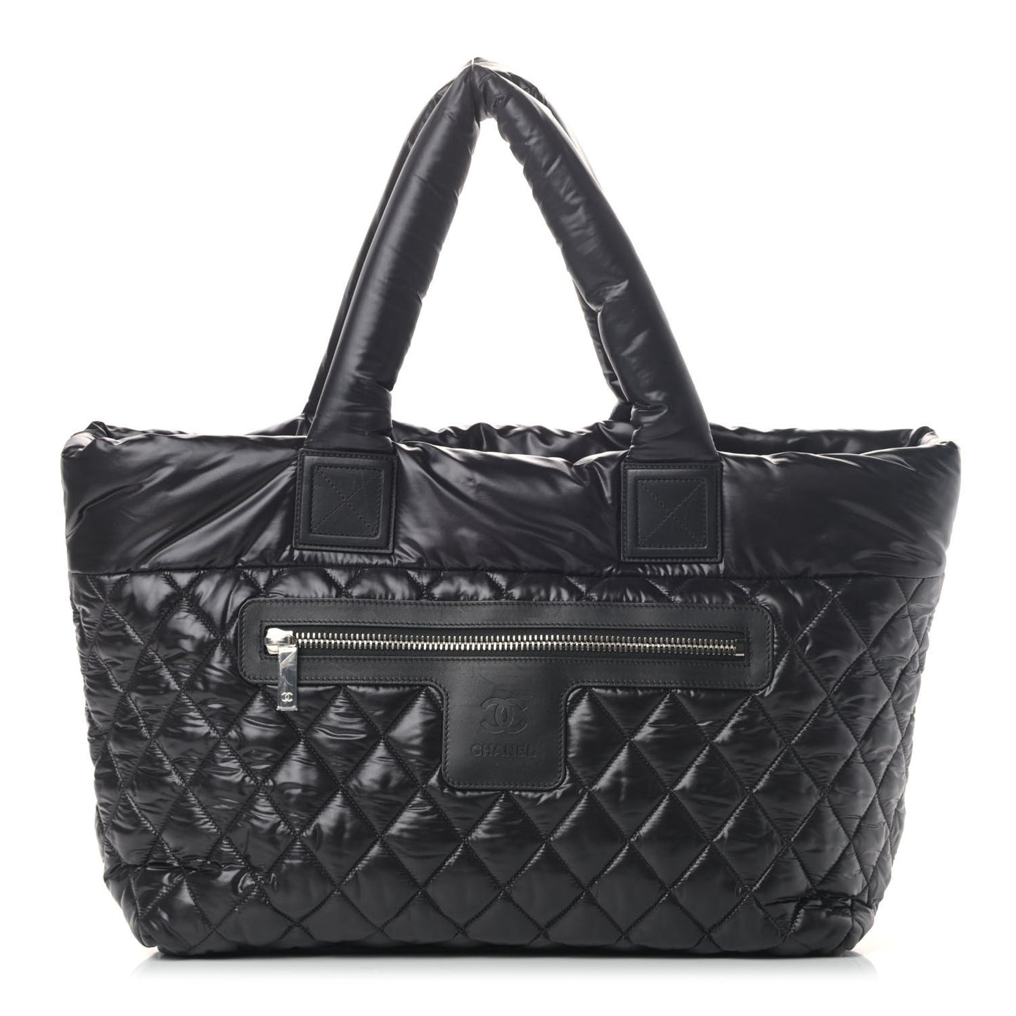 Nylon Quilted Large Coco Cocoon Tote Black