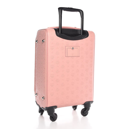 MCM Calfskin Ottomar Monogram Trolley Wheeled Suitcase Pink Blush 3 of 7