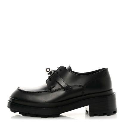 Hermes Glossed Calfskin First Oxford 38.5 Black 1 of 9