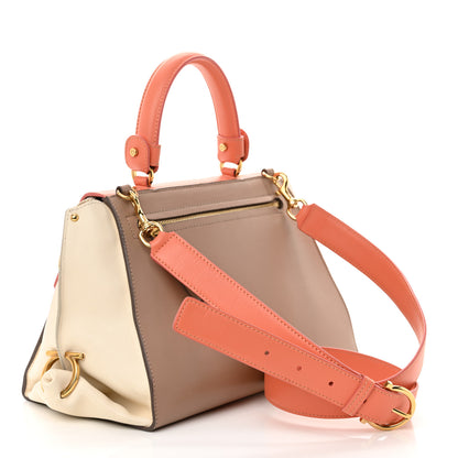 Salvatore Ferragamo Calfskin Colorblock Medium Sofia Shoulder Bag Pink Multicolor 2 of 14
