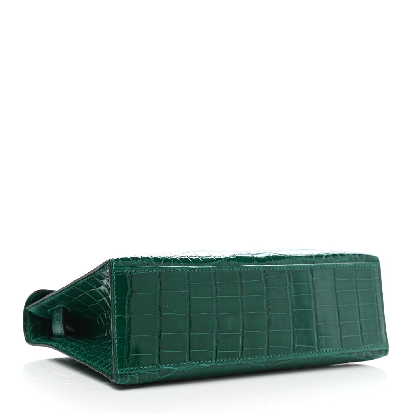 Shiny Alligator Kelly Pochette Vert Emeraude