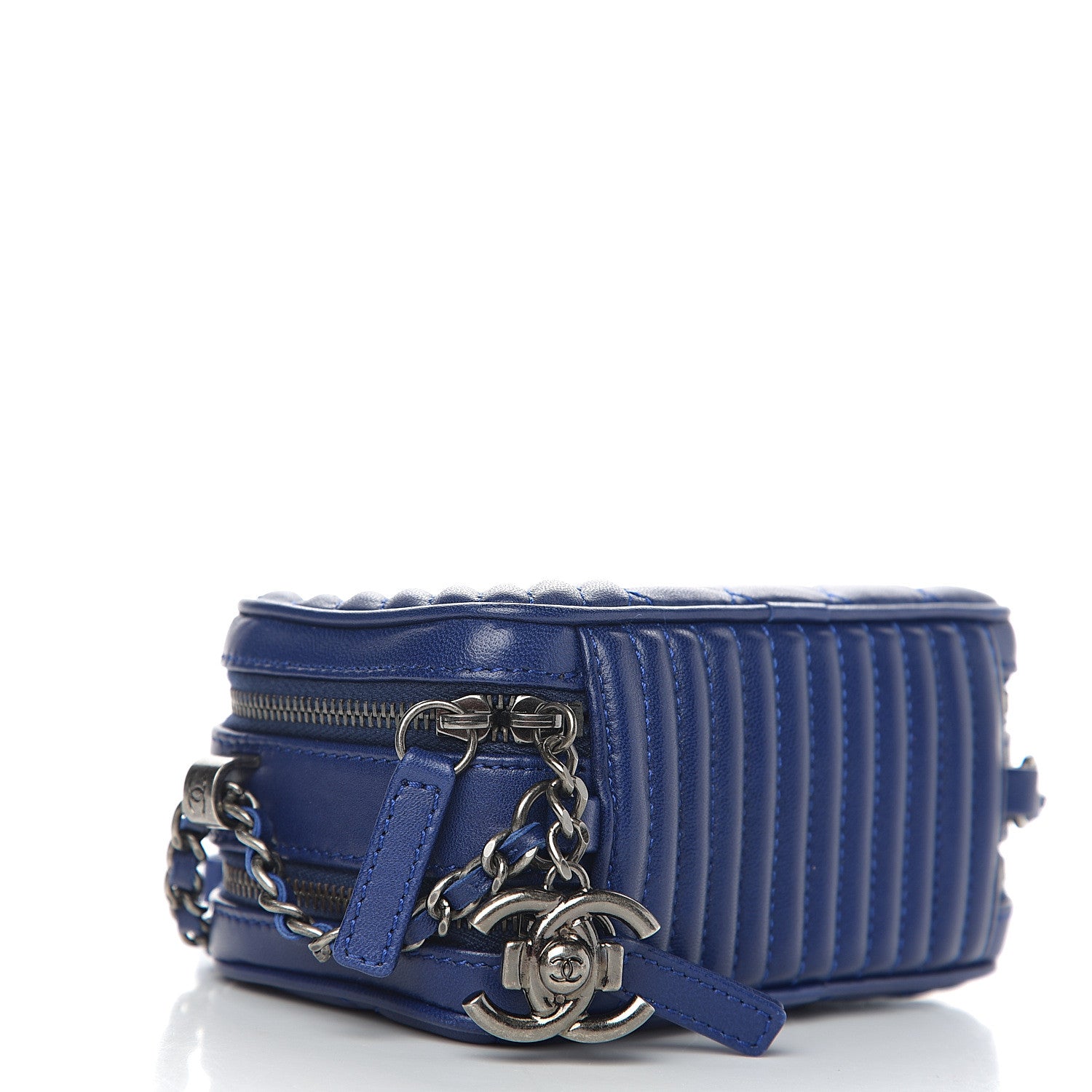 Chanel Lambskin Quilted Mini Coco Boy Camera Bag Blue 3 of 9