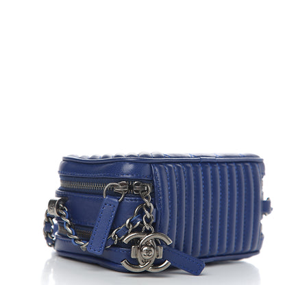 Chanel Lambskin Quilted Mini Coco Boy Camera Bag Blue 3 of 9