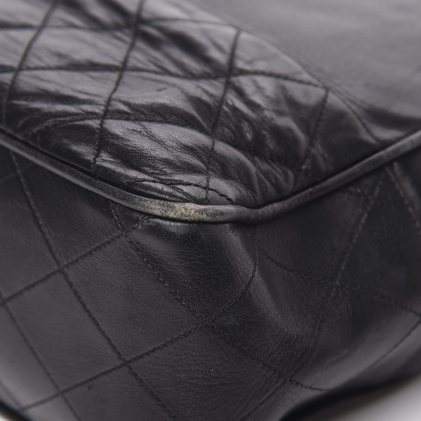Lambskin Quilted Shoulder Bag Black