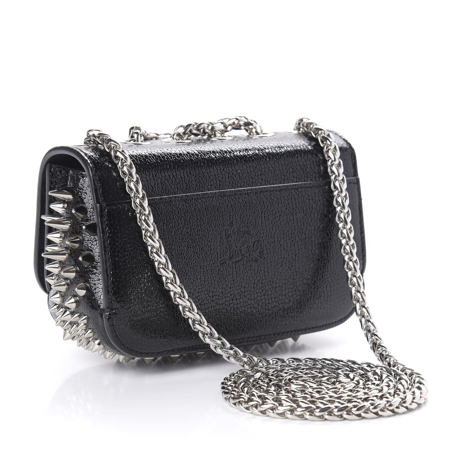 Jurassic Calfskin Spikes Sweety Charity NV Crossbody Bag Black Silver